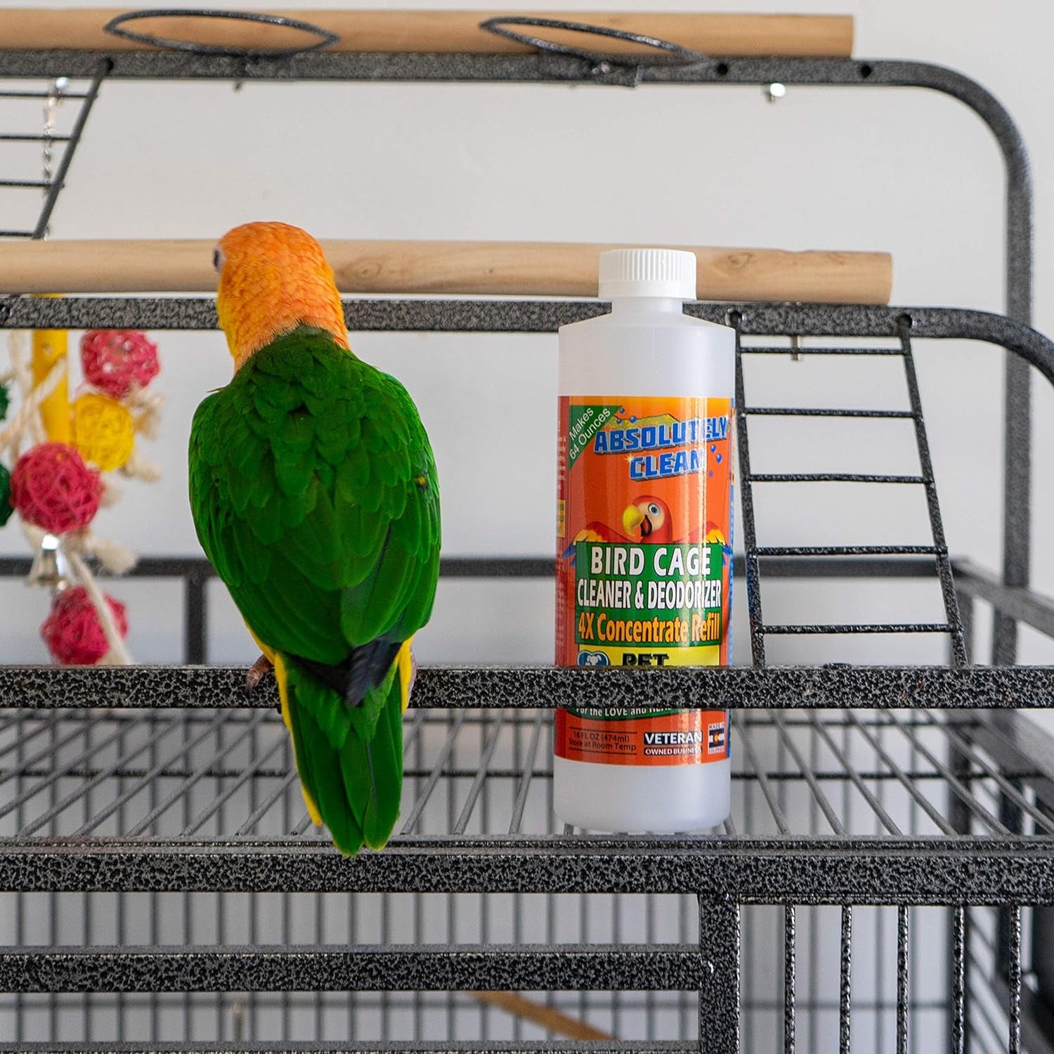 Bird Cage Cleaner Concentrate – Fast-Acting Enzyme Formula (16oz Makes 64oz)