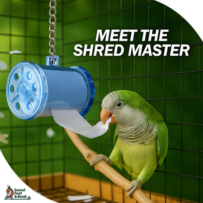 Sweet Feet & Beak Shred Master - Perfect Bird Cage Toy for All Birds - Shredding & Engagement - Safe, Non-Toxic, Easy to Install Parrot Cage Accessories - Small