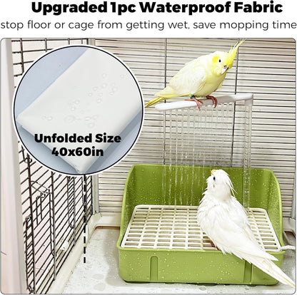 Automatic Bird Bath Fountain – Circulating Water Bath & Drinking Station for Parakeets, Cockatiels, Conures & Parrots