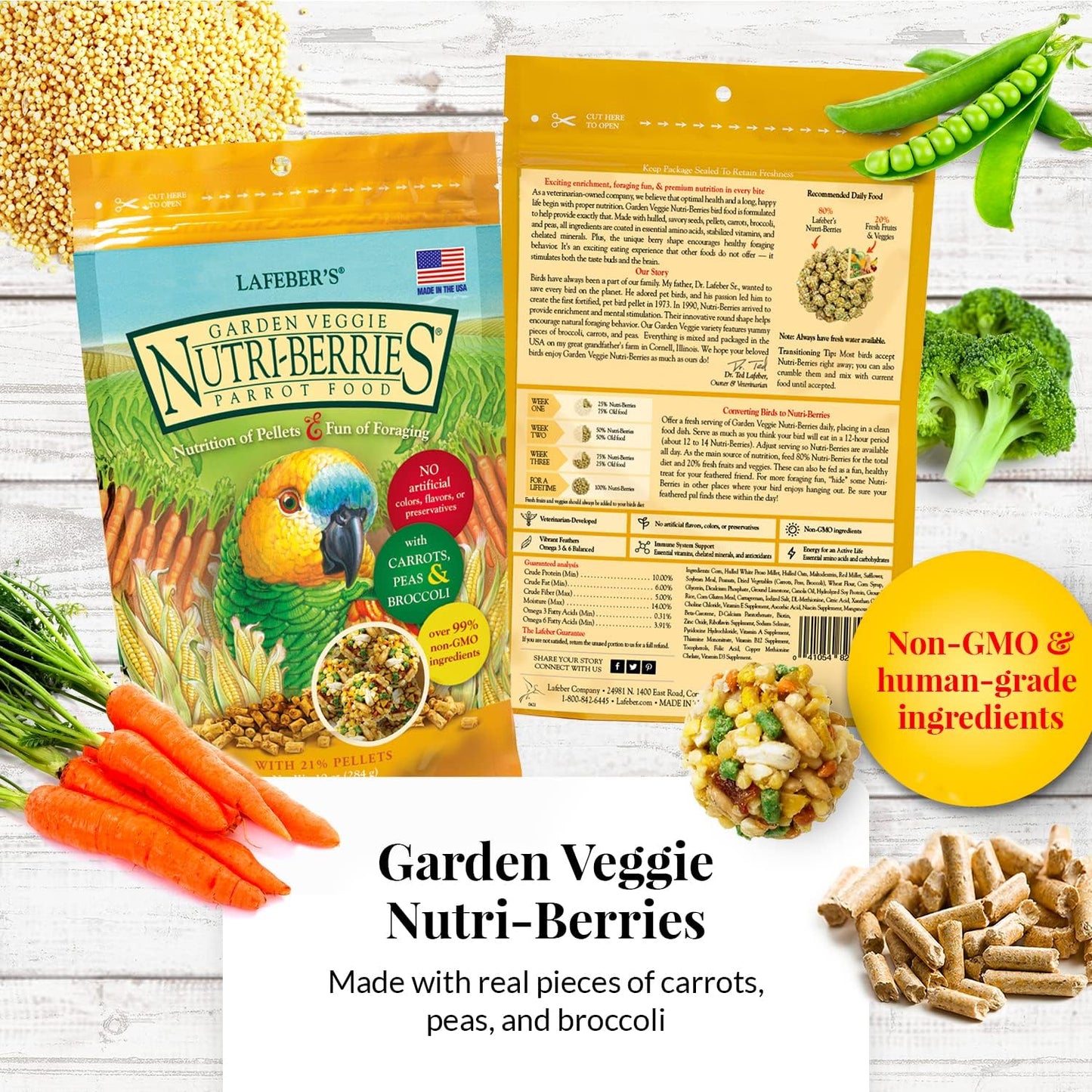 Lafeber's Gourmet Nutri-Berries Variety Pack – Complete Foraging Food for Parrots (4 Pack)