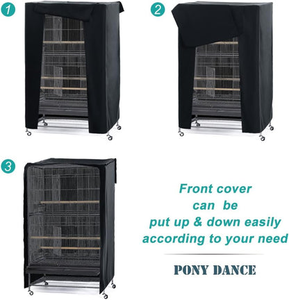 Universal Birdcage Cover Blackout & Breathable Birdcage Cover. Small, Black, 21 Inches L X 21 W X 28 H