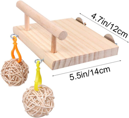 Wooden Bird Perch and Toy – Climbing, Chewing & Play Enrichment for Small and Medium Parrots