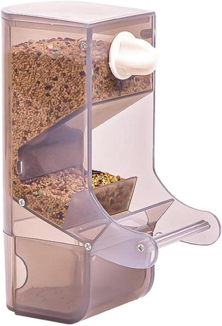 Automatic Cage Bird Feeder – No-Mess Gravity Seed Dispenser for Small Parrots
