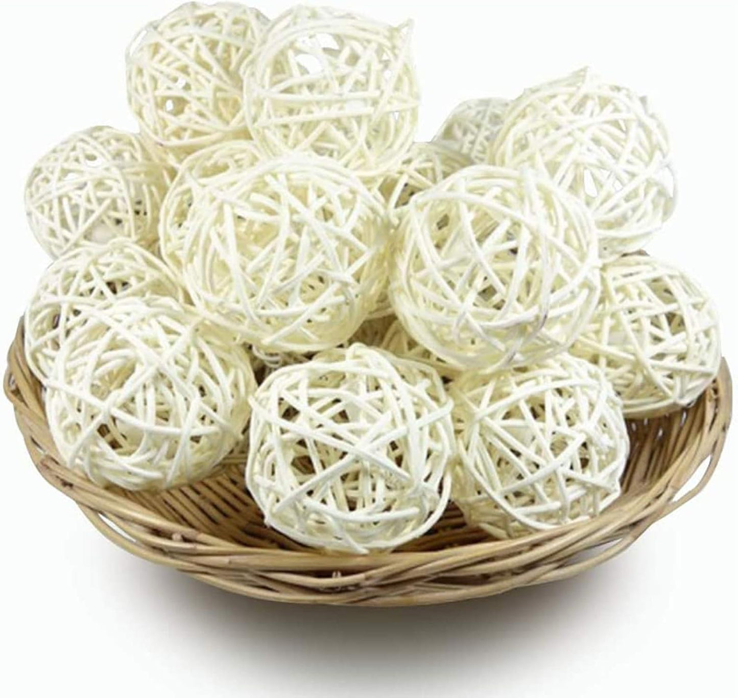 Natural Rattan Bird Foraging Balls – 10 Pack Hand-Woven Cane Chew Toys for Parrots, Budgies, Conures & Small Pets