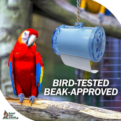 Sweet Feet & Beak Shred Master - Perfect Bird Cage Toy for All Birds - Shredding & Engagement - Safe, Non-Toxic, Easy to Install Parrot Cage Accessories - Small
