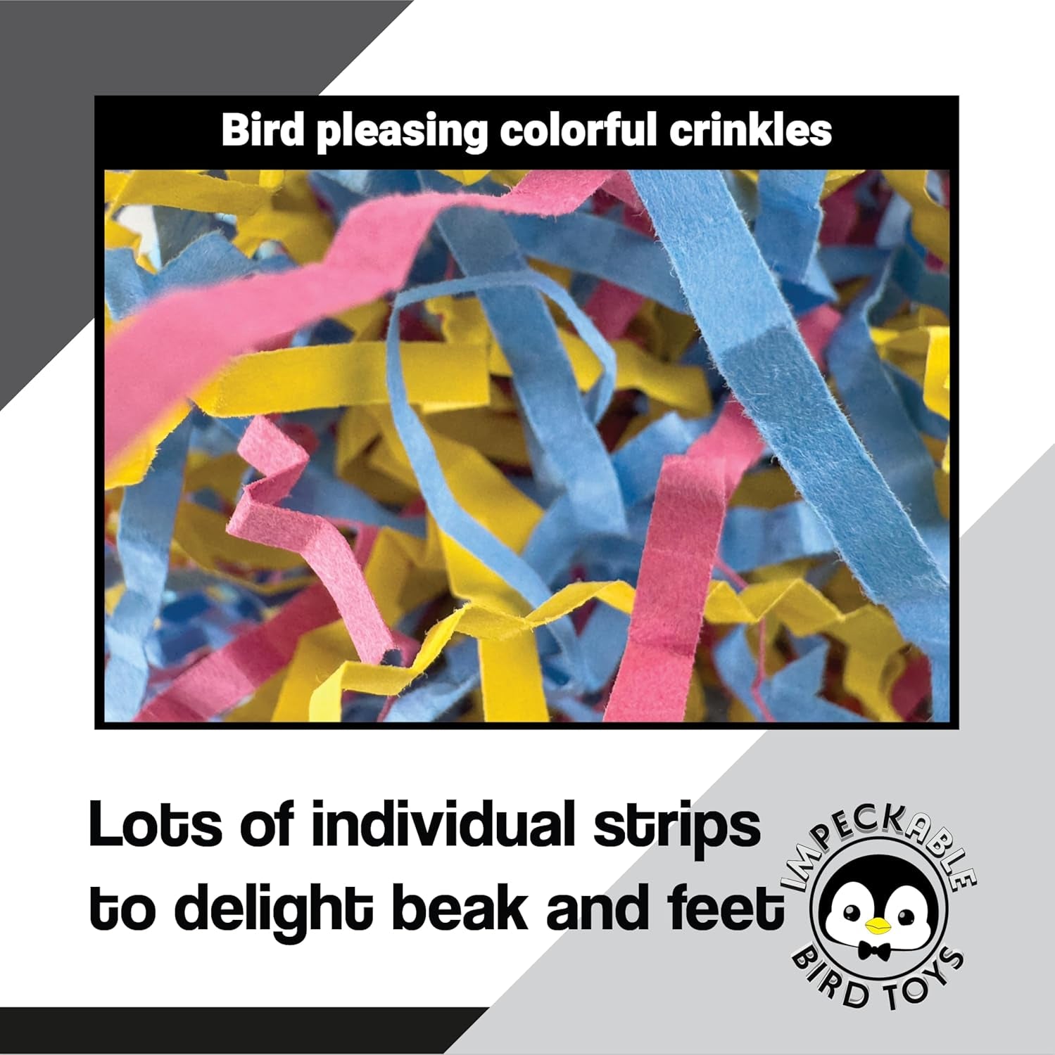 Rainbow Crinkle Paper Shred for Birds – Safe DIY Bird Toy Filler, Foraging Box Stuffing & Nesting Material