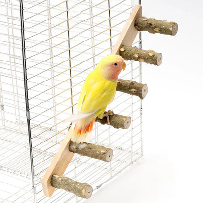 Bird Ladder Perch for Cage, Natural Wood Ladder Perch, 2 Sizes.