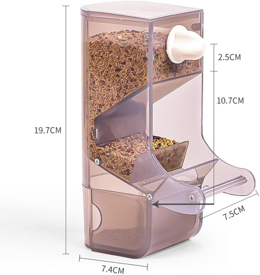 Automatic Cage Bird Feeder – No-Mess Gravity Seed Dispenser for Small Parrots