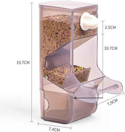 Automatic Cage Bird Feeder – No-Mess Gravity Seed Dispenser for Small Parrots